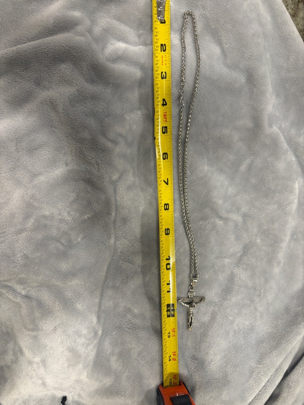 Silver Crucifix Pendant Necklace - Silver - Picture 2 of 3